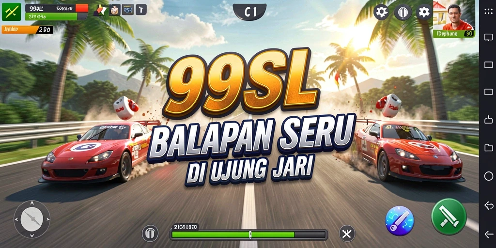 Tampilan gameplay 99SL dengan aksi balapan seru.