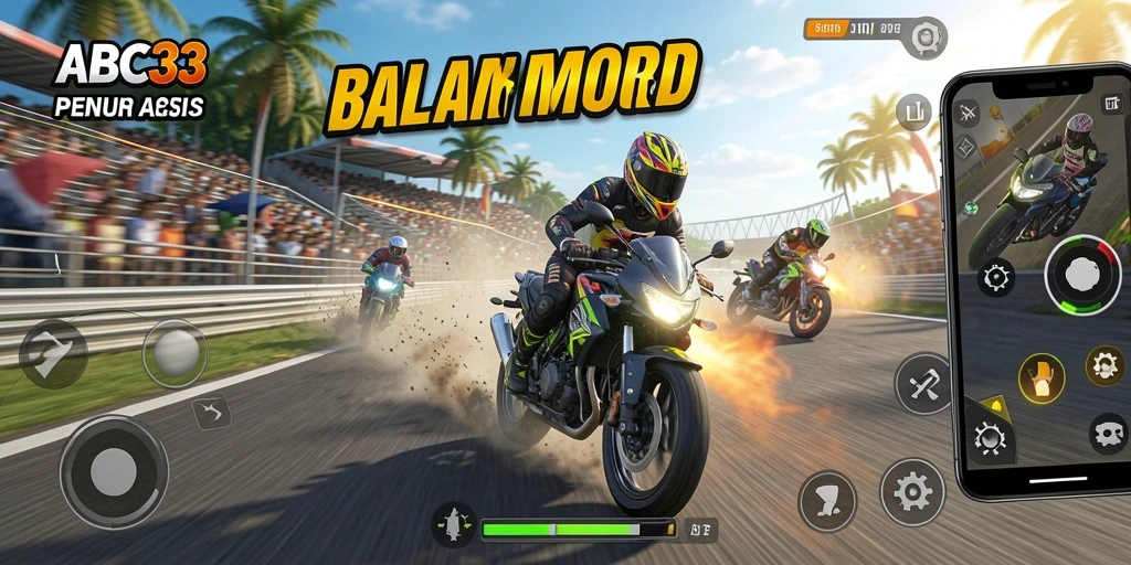 Gameplay seru dan menegangkan dalam balapan motor.