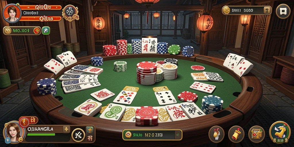 Tampilan gameplay QiuQiu yang seru dan interaktif.