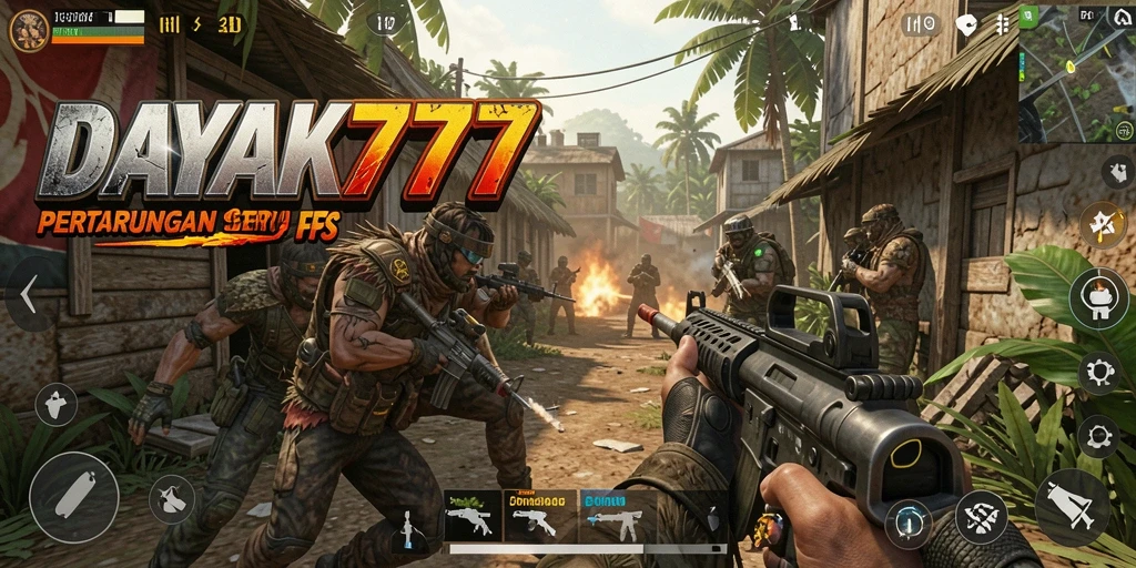 Tampilan gameplay seru dalam aksi pertempuran FPS.