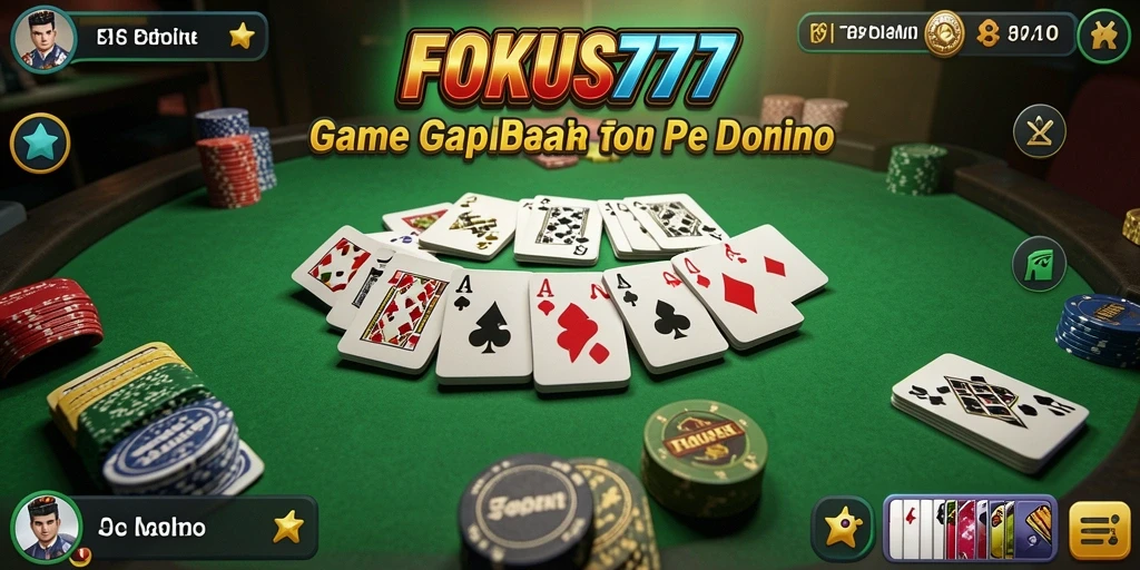 Tampilan menarik gameplay Gaple di FOKUS777.