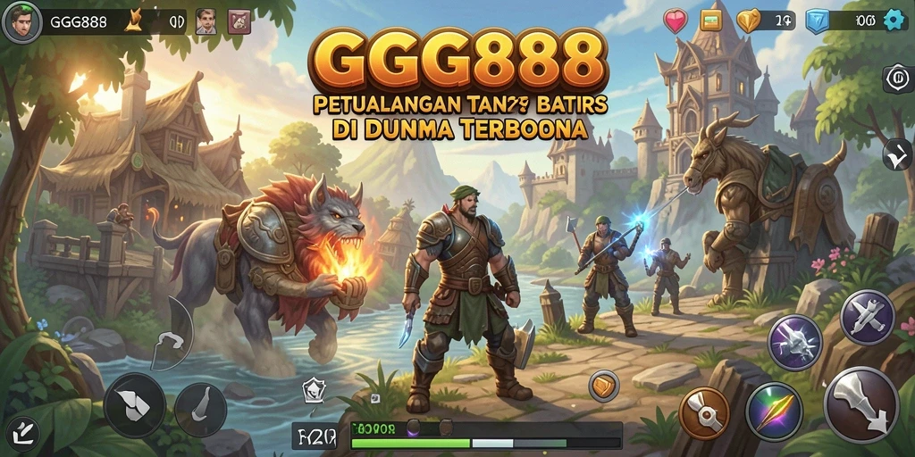 Tampilan gameplay GGG888 di dunia terbuka yang luas dan indah.