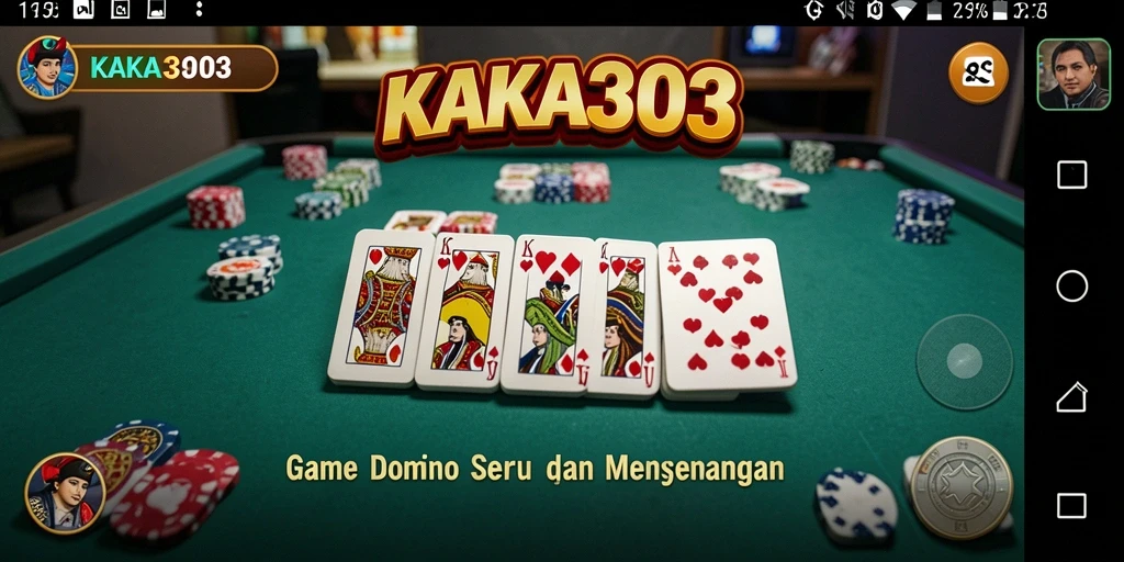 Screenshot utama KAKA303 menampilkan gameplay Domino yang menarik.
