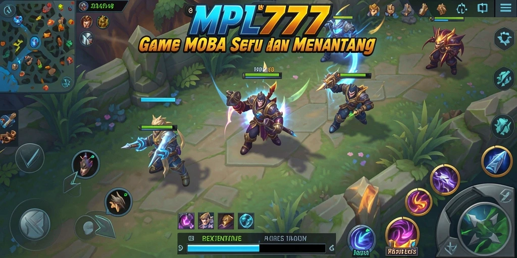 Tampilan aksi gaya MOBA yang menegangkan dalam MPL777.