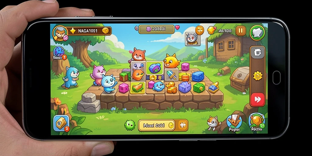 Tampilan utama gameplay NAGA1001 menampilkan tantangan puzzle yang seru.