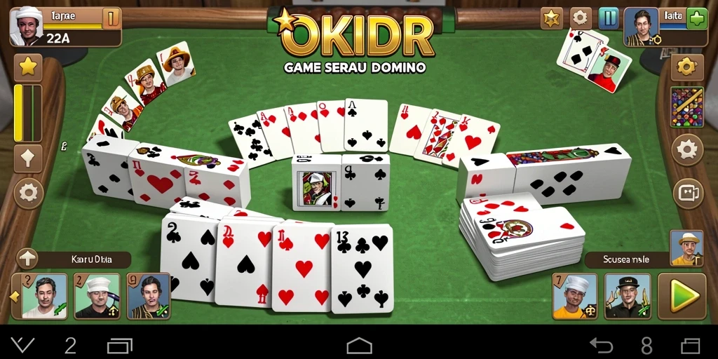 Tampilan menawan gameplay Domino di <strong>OKIDR</strong> yang seru dan interaktif.