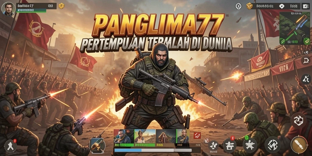 Screenshot gameplay seru dari PANGLIMA77 dalam pertempuran Battle Royale.
