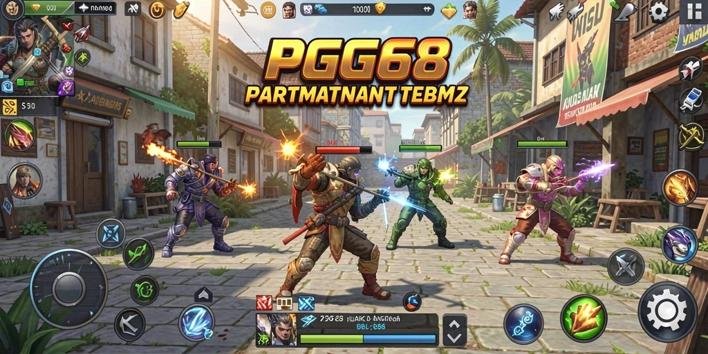Screenshot gameplay PGG68 yang menampilkan aksi pertarungan seru.