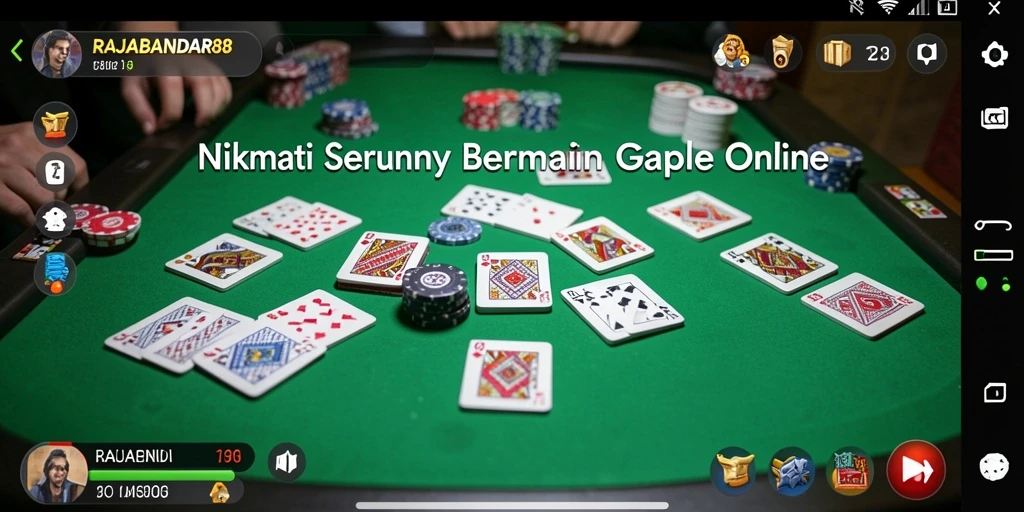 Tampilan gameplay Gaple yang seru dan interaktif di RAJABANDAR88.