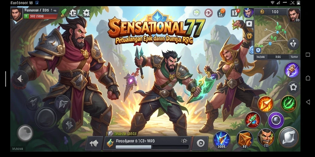 Screenshot gameplay RPG SENSATIONAL77 yang menampilkan petualangan menegangkan.