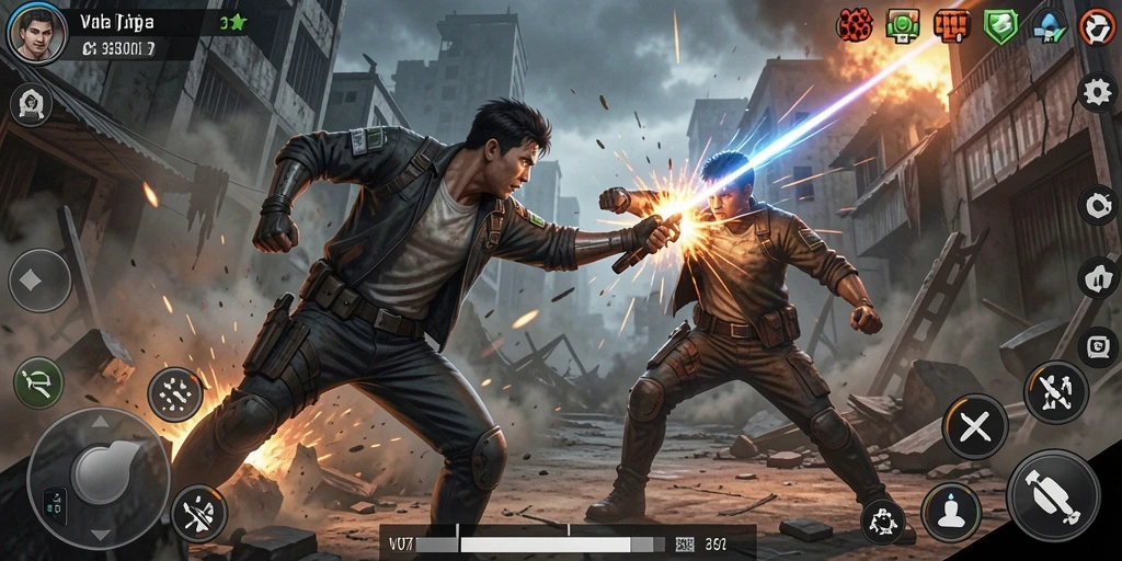 Tampilan gameplay V07 yang mendebarkan dan penuh aksi.