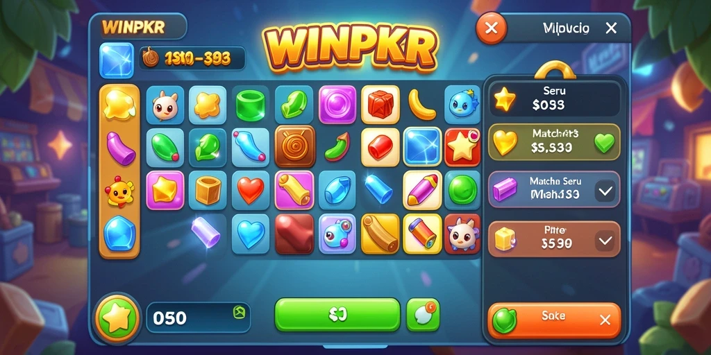 Screenshot gameplay <strong>WINPKR</strong> menampilkan aksi seru dalam mencocokkan elemen warna.