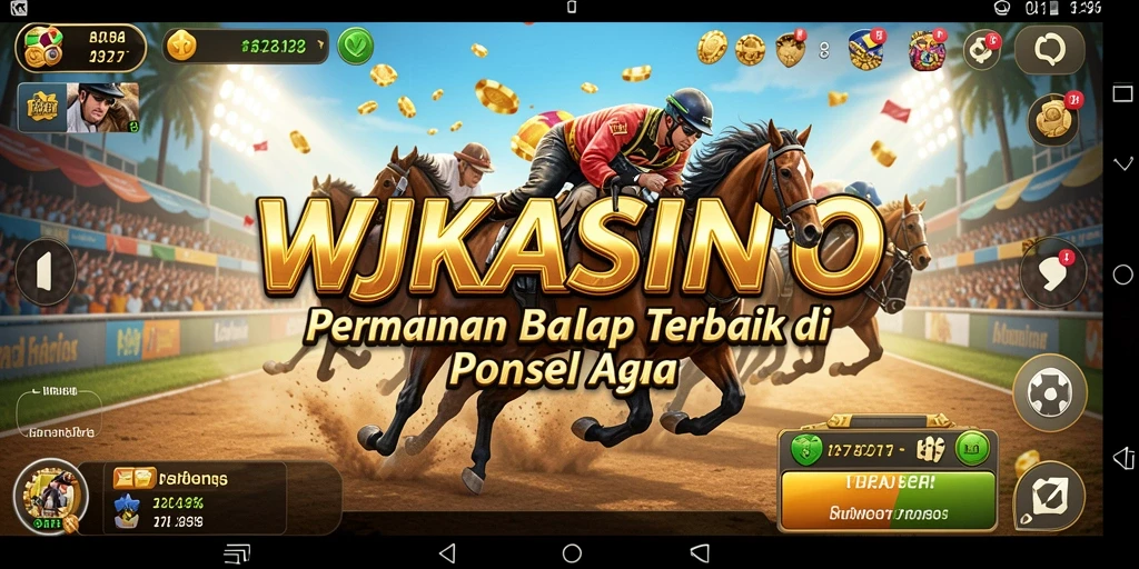 Screenshot gameplay WJKASINO menunjukkan aksi balap seru dan menegangkan.