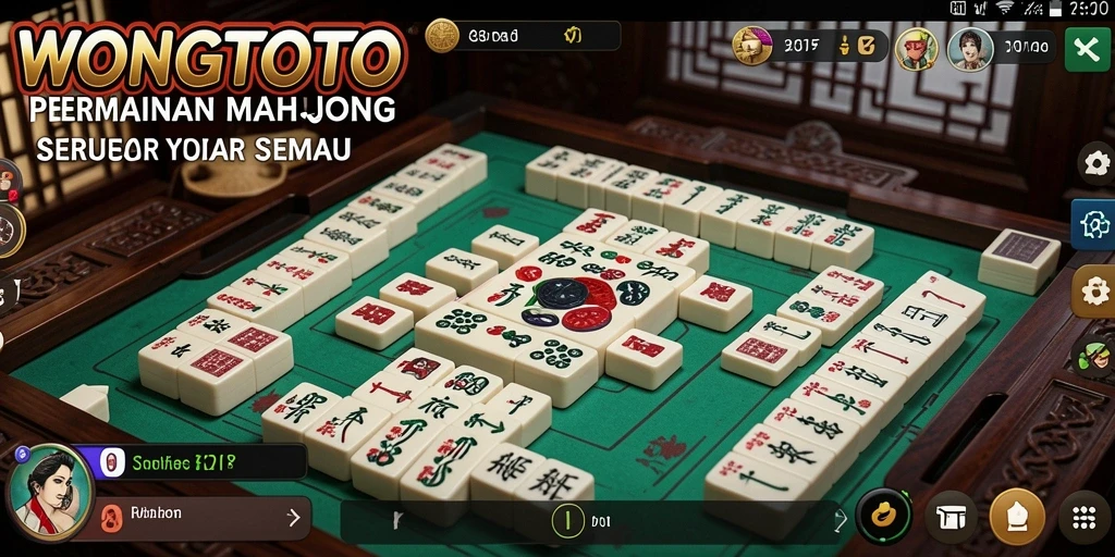 Screenshot gameplay WONGTOTO dengan antarmuka Mahjong yang menarik.