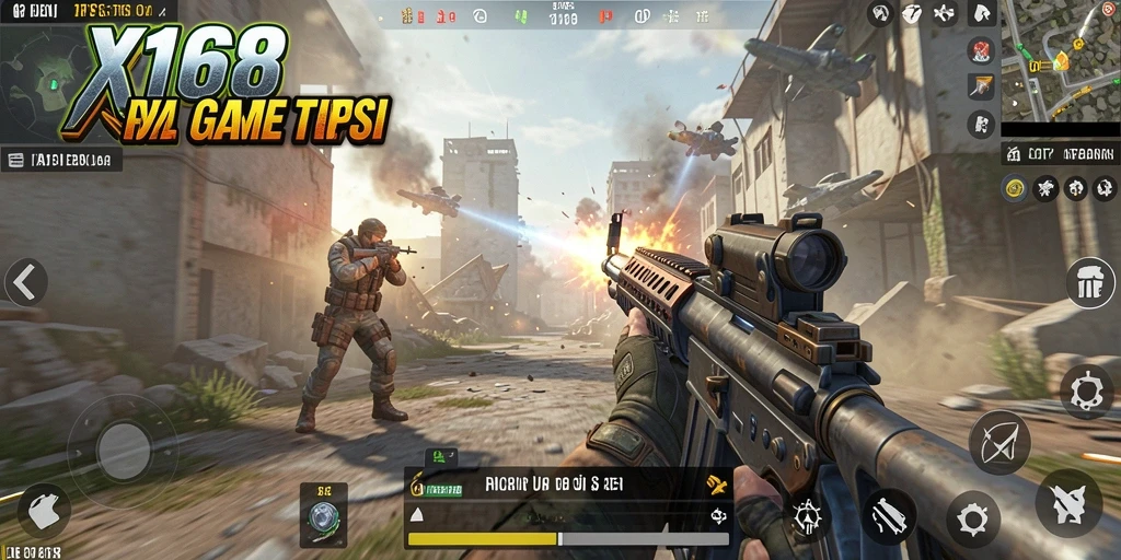 Gameplay X168 menampilkan aksi tembak-menembak yang seru dan mendebarkan.